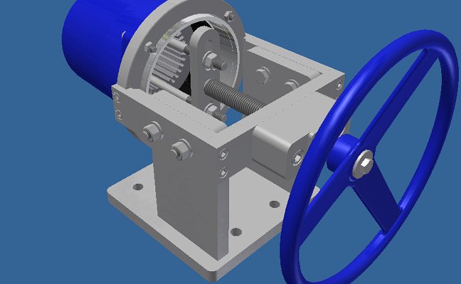 电机驱动阀3D模型 INVENTOR设计
