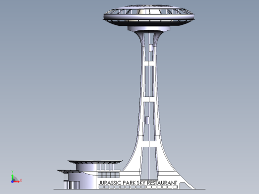 侏罗纪公园天空餐厅建筑模型缩略图