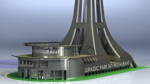 侏罗纪公园天空餐厅建筑模型缩略图