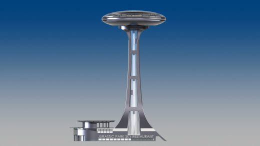 侏罗纪公园天空餐厅建筑模型缩略图