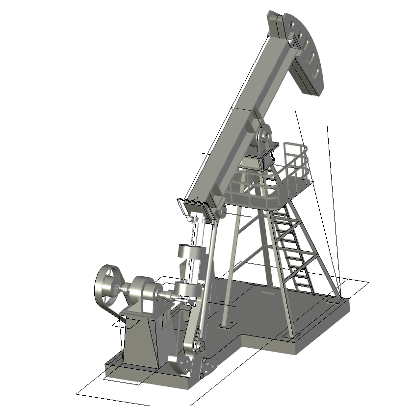 智能单曲柄游梁式抽油机设计三维Step+CAD+说明书