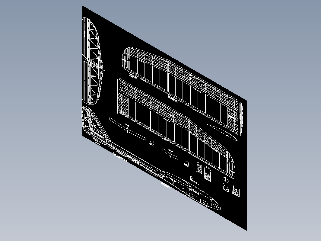 模型飞机滑翔机CAD图纸