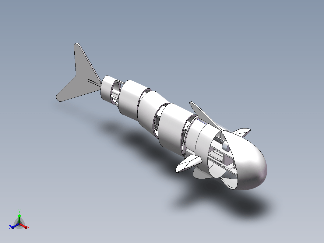 仿生鱼机器人三维SW2020无参