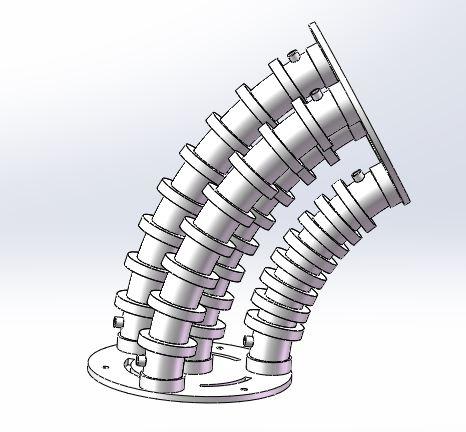气动软体机械臂模块SolidWork模型三维SW2018带参