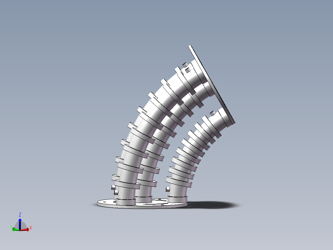 气动软体机械臂模块SolidWork模型三维SW2018带参