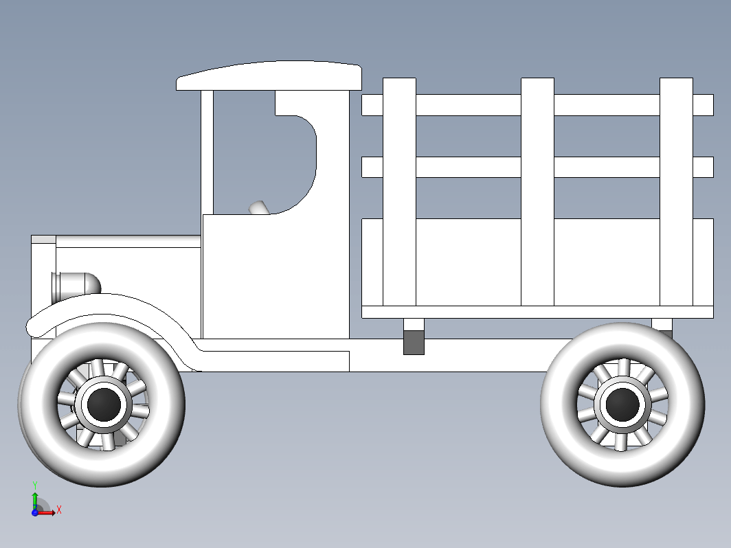 木制卡车玩具车模型3D图