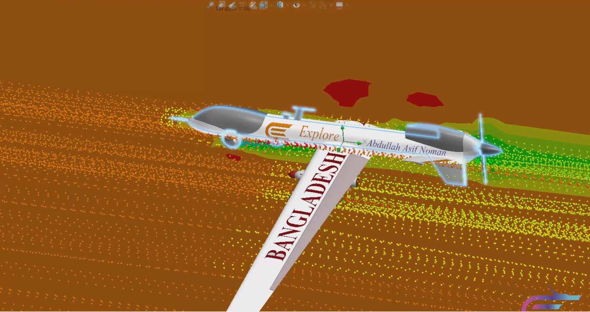 具有 CFD 模拟的 3d 无人机