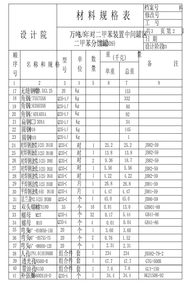 1000m3二甲苯分馏罐图纸CAD