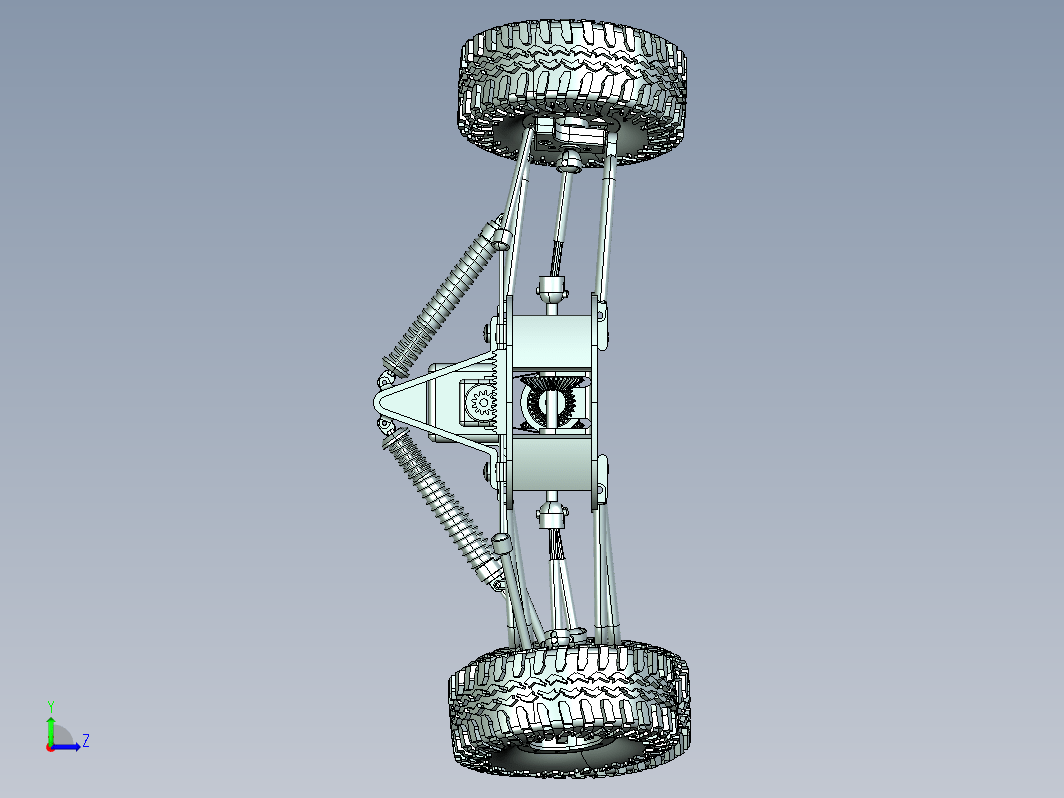 四轮驱动四轮转向越野车前后桥总成 3D