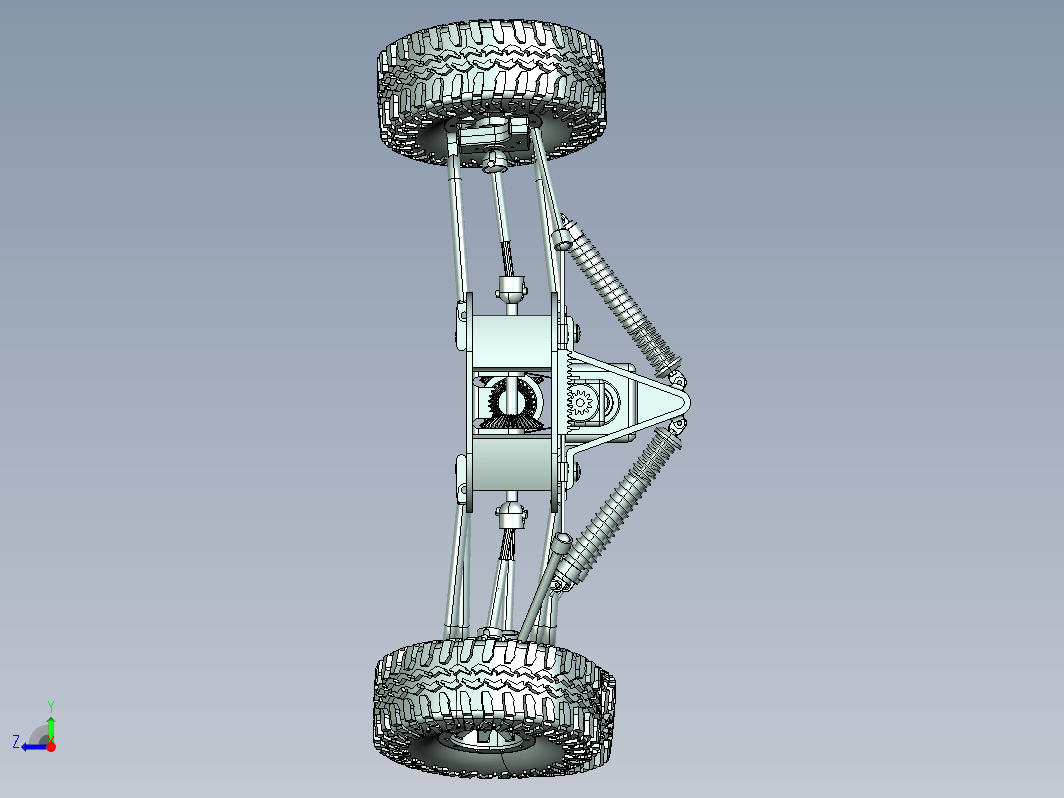 四轮驱动四轮转向越野车前后桥总成 3D