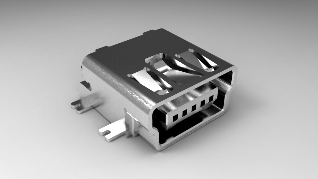 USB B 型 SMD 安装母连接器