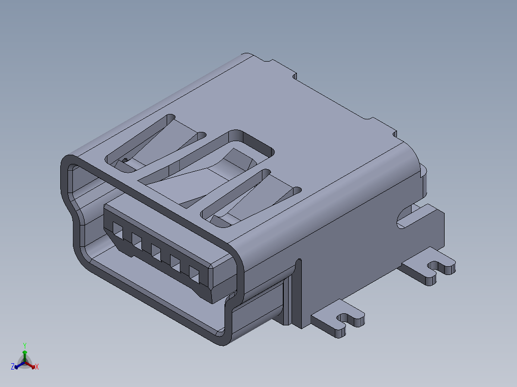 USB B 型 SMD 安装母连接器