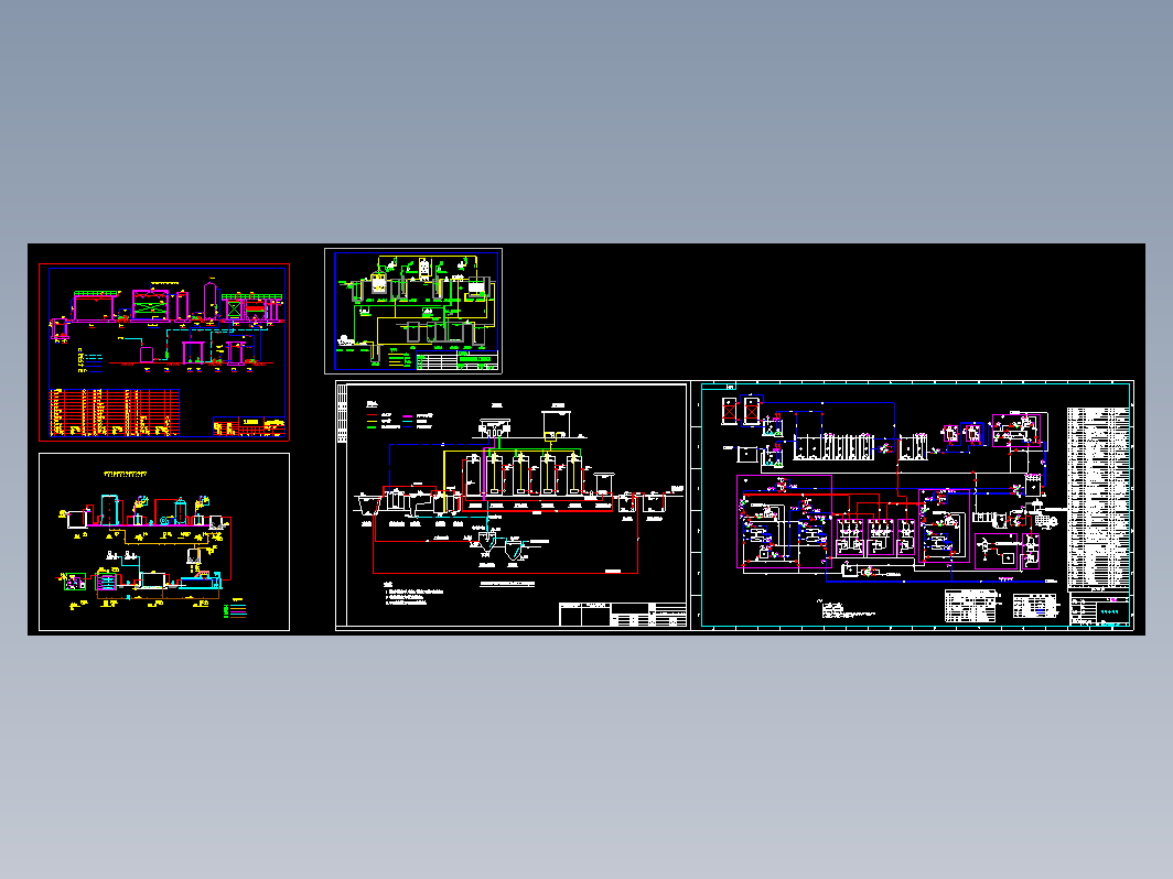 垃圾渗滤液处理流程图 CAD图纸