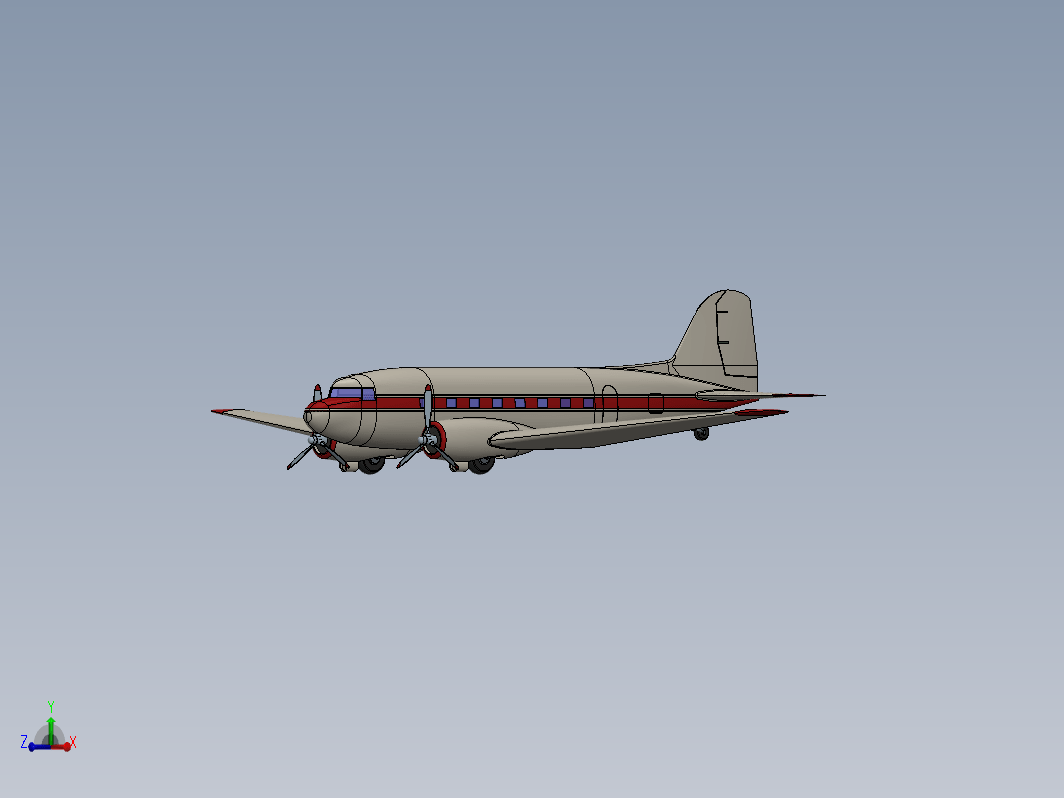 Douglas DC-3固定翼螺旋桨驱动客机