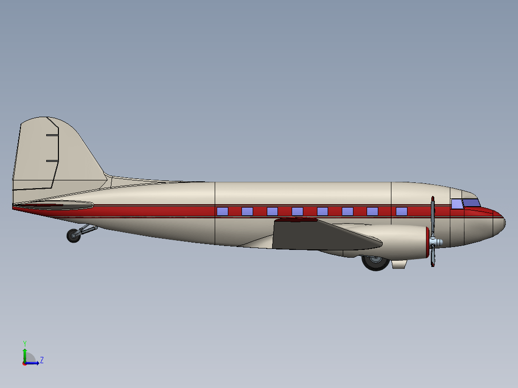 Douglas DC-3固定翼螺旋桨驱动客机