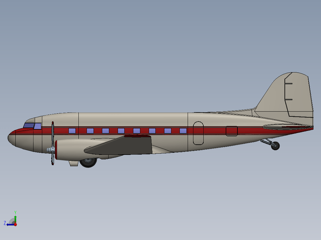 Douglas DC-3固定翼螺旋桨驱动客机