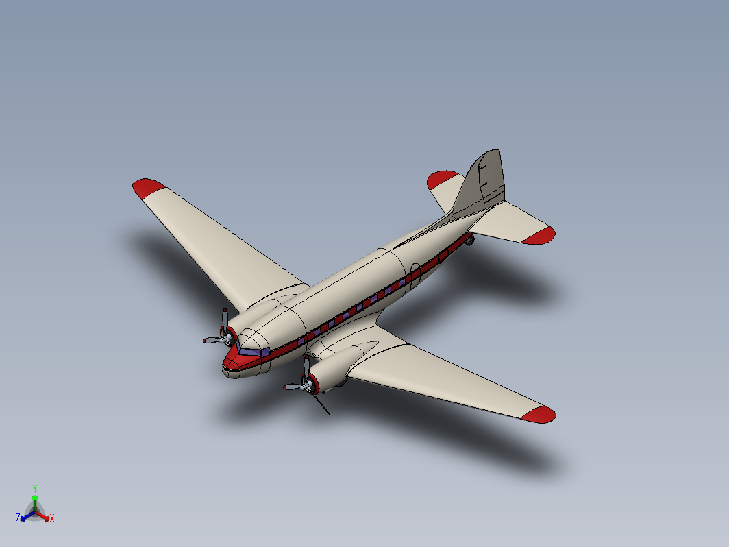 Douglas DC-3固定翼螺旋桨驱动客机