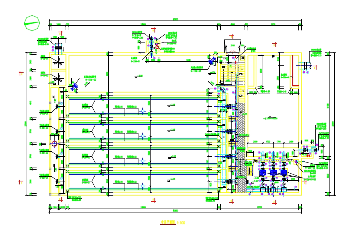 反硝化深床滤池CAD图纸