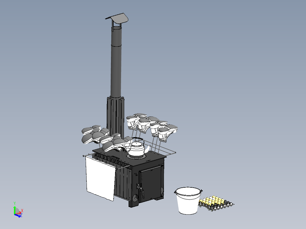 俄式炉子3D数模图 furnace