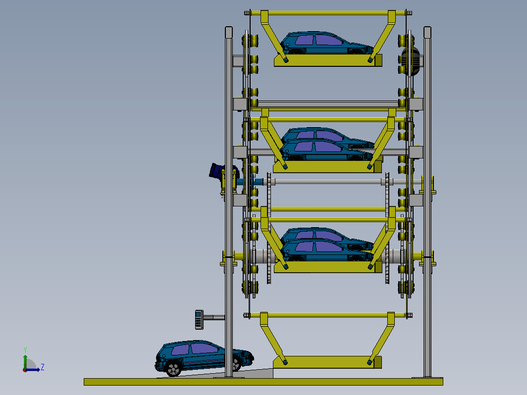 垂直循环立体停车库概念图