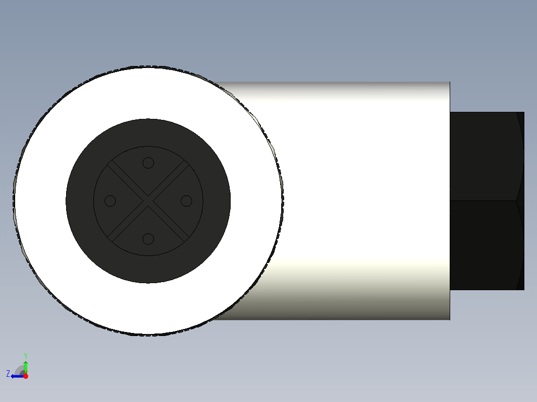 母弯头连接器，带 M12x1 螺纹，用于传感器