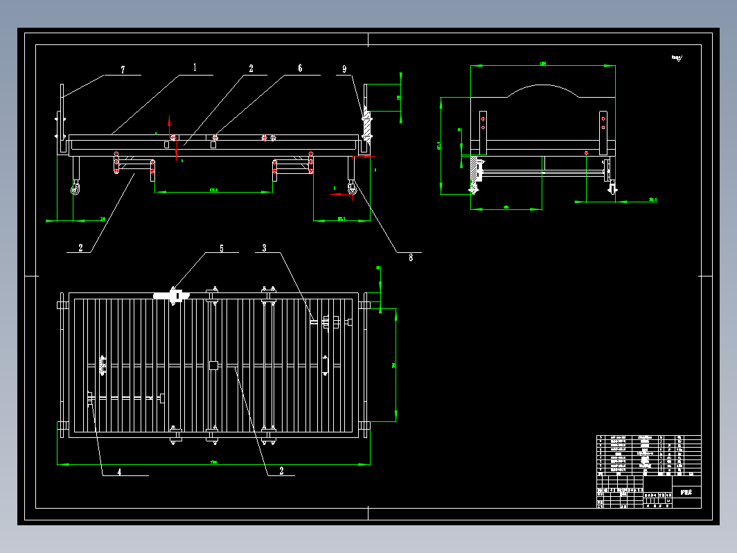 多功能护理床设计+CAD+说明书