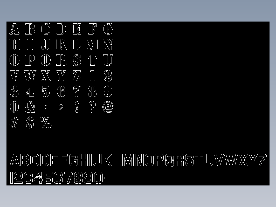 模板字体