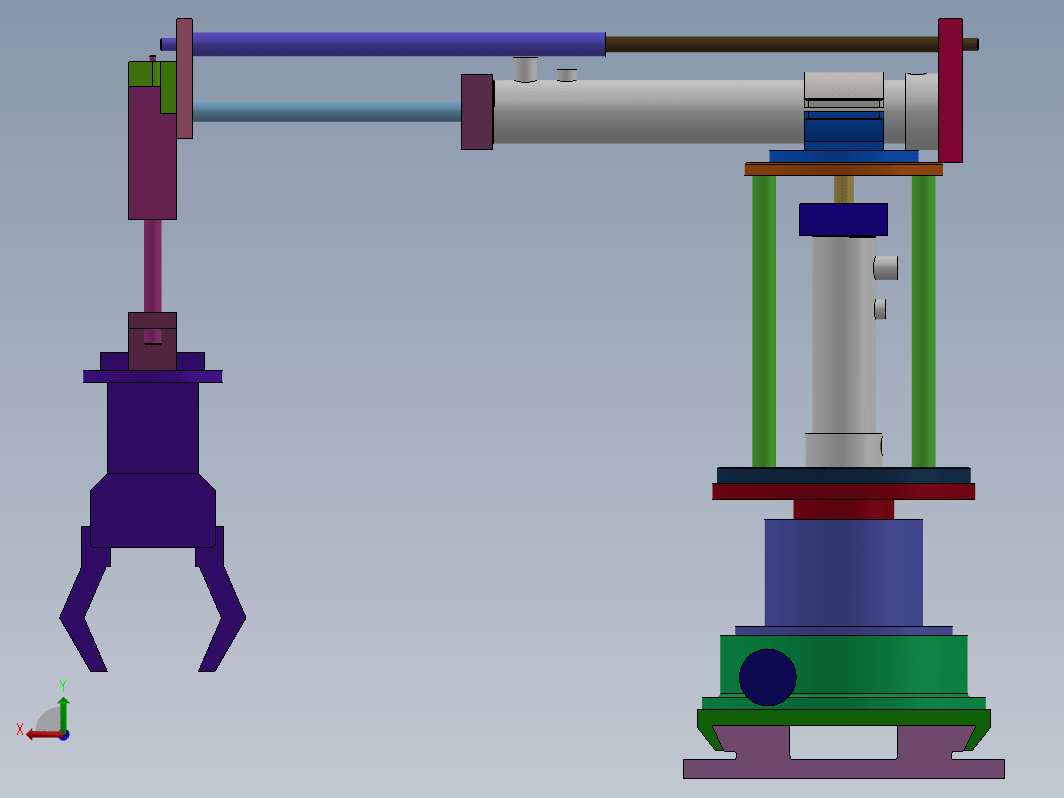 液压驱动式自动上下料机械手设计三维SW2020带参+CAD+说明书