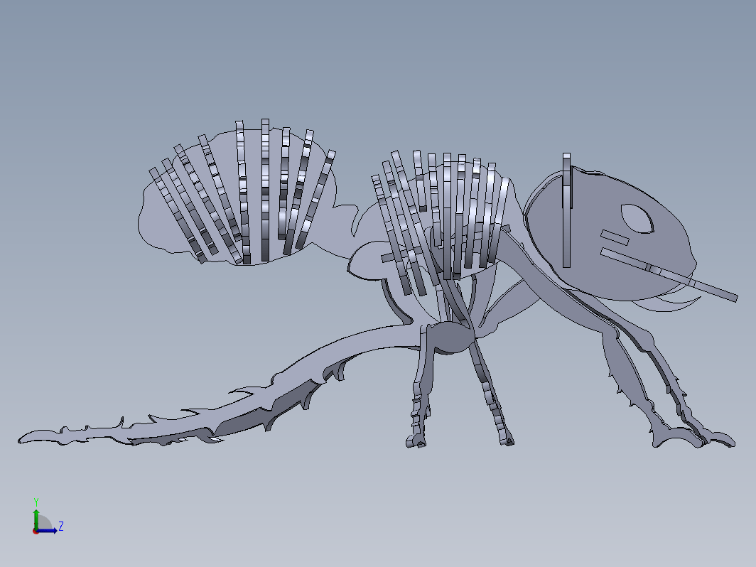 蚂蚁立体拼装模型3D图纸 Solidworks设计 附STEP IGS