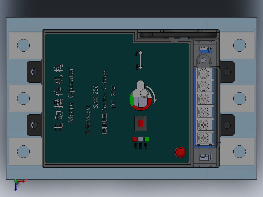 断路器电动操作机构三维SW2018带参