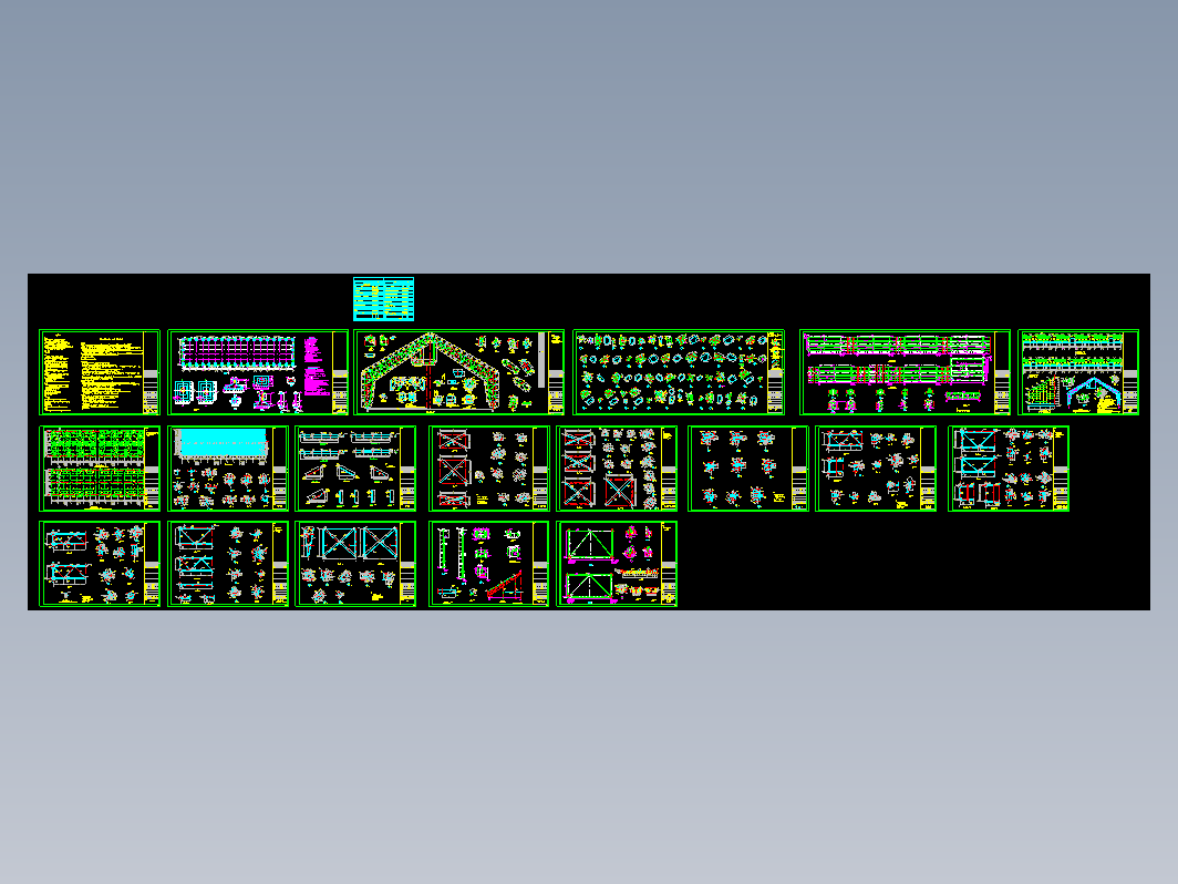 35m结构式门式钢结构工程CAD