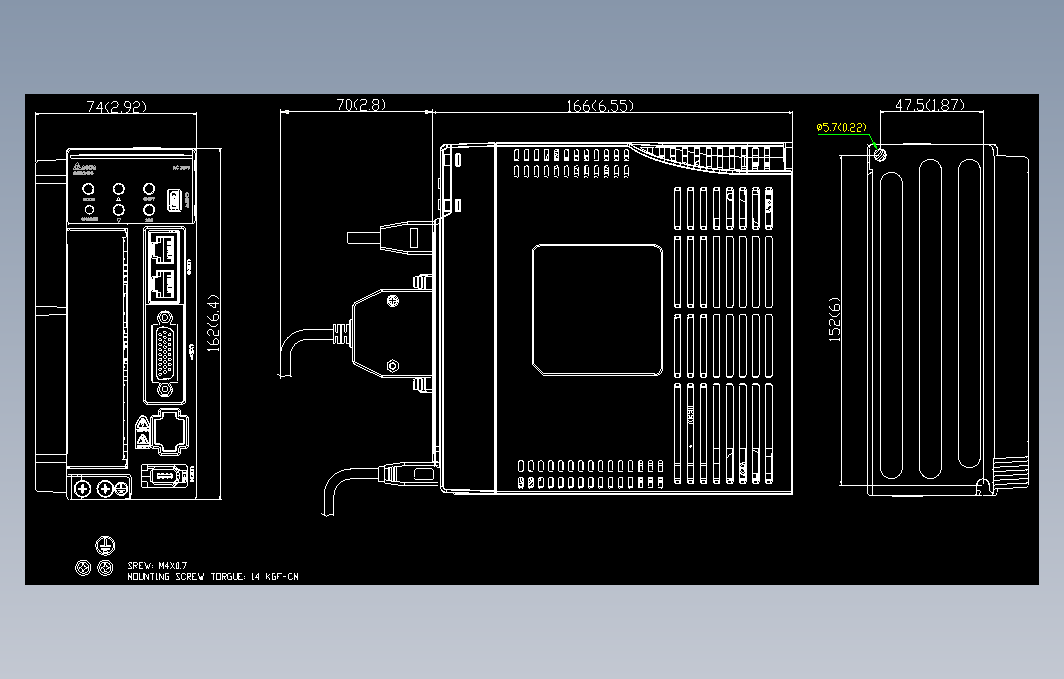 伺服电机ASD-B3-0721- F图纸