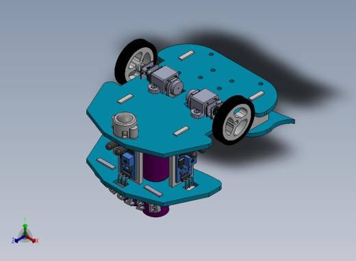 带超声波传感器机器人编程小车 3AWD with ir正等轴测缩略图