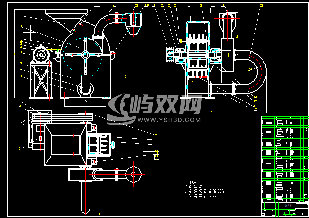 秸秆纤维结构制取机 UG+CAD+说明书