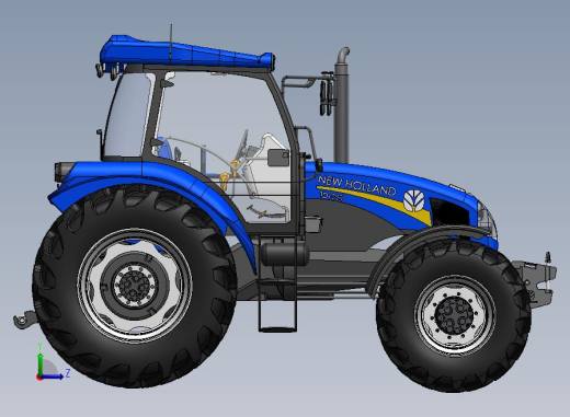 农用拖拉机3D左视缩略图