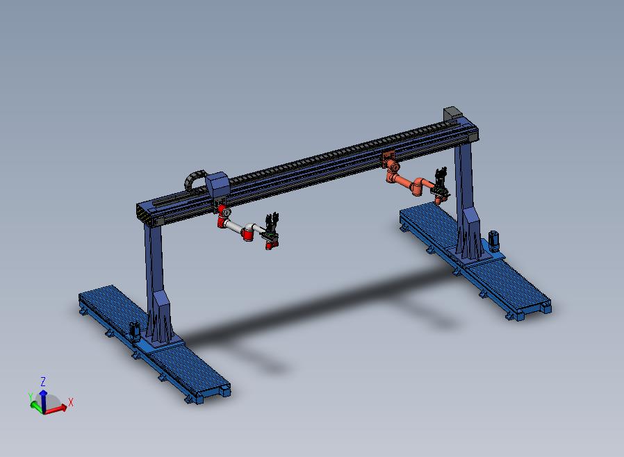 龙门式物料抓取双机械手模型