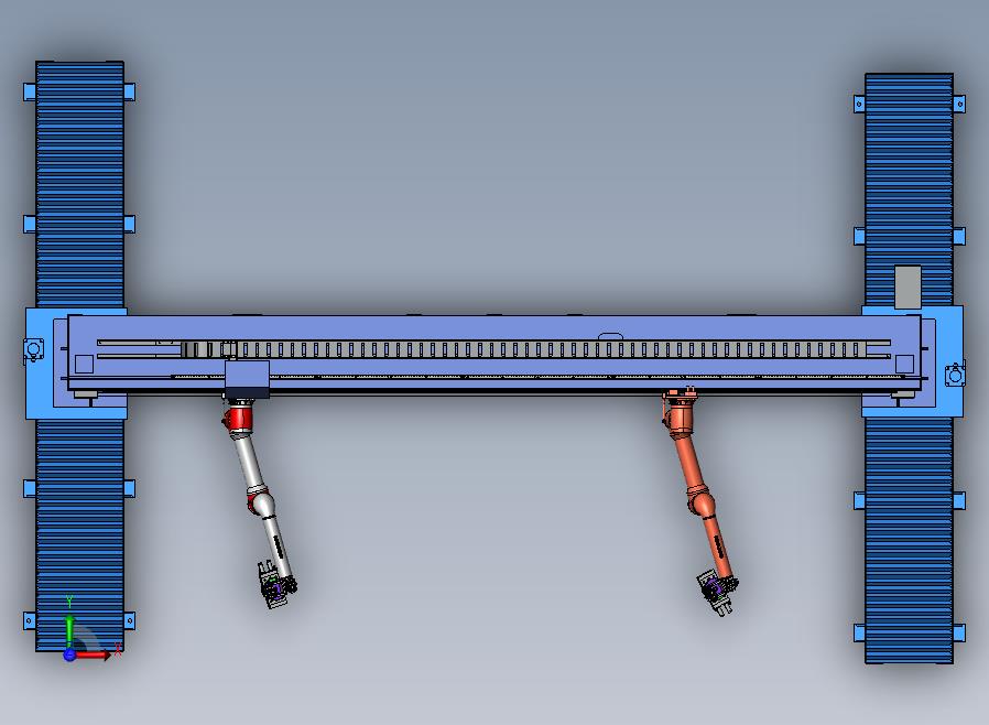 龙门式物料抓取双机械手模型