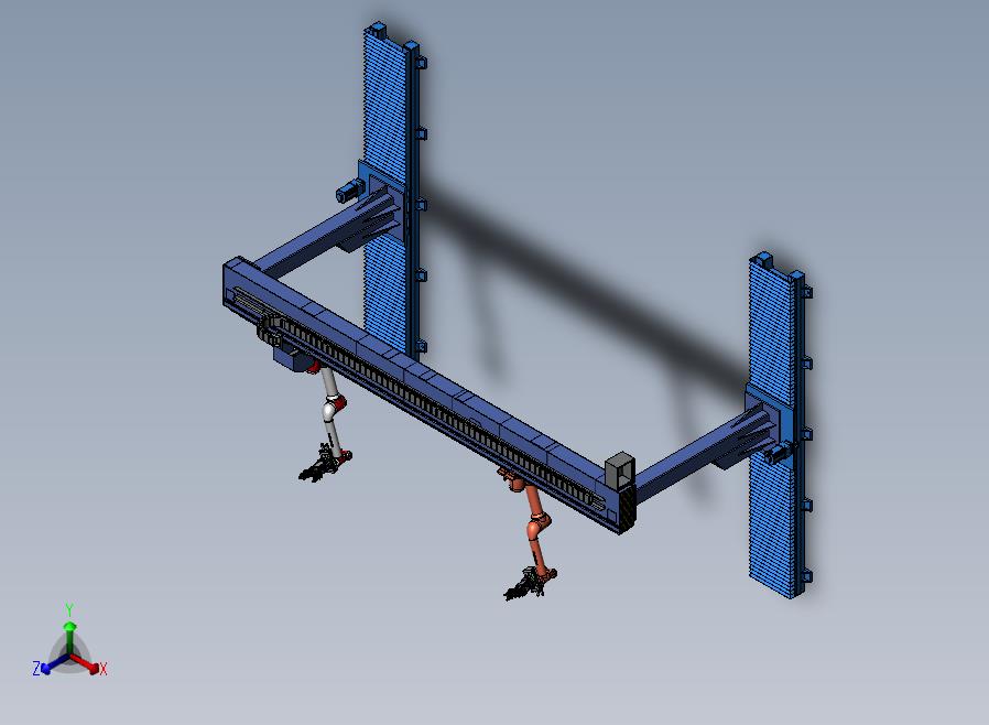 龙门式物料抓取双机械手模型