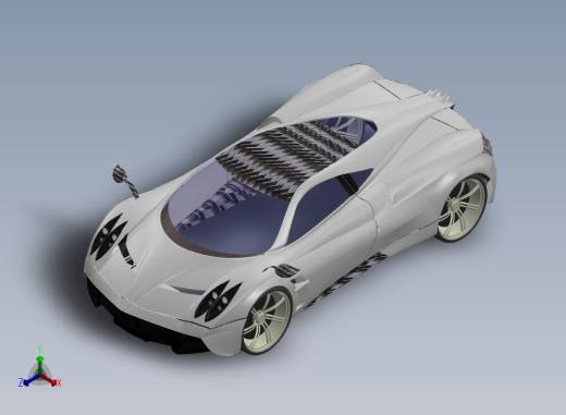 PAGANI HUAYRA跑车车壳正等轴测缩略图