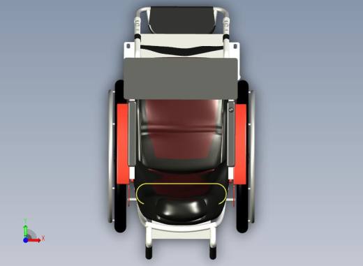 轮椅3D模型前视缩略图