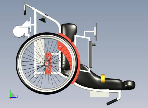 轮椅3D模型左视缩略图