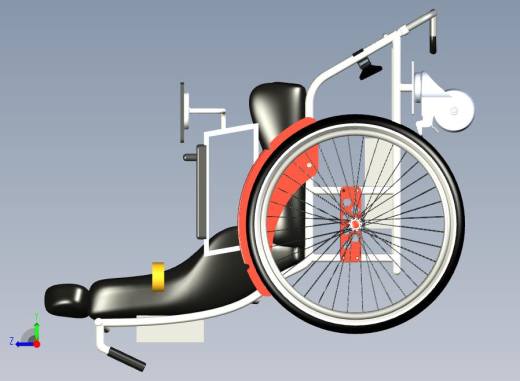 轮椅3D模型右视缩略图