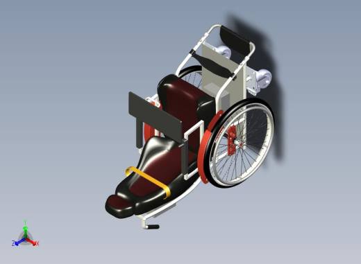 轮椅3D模型正等轴测缩略图