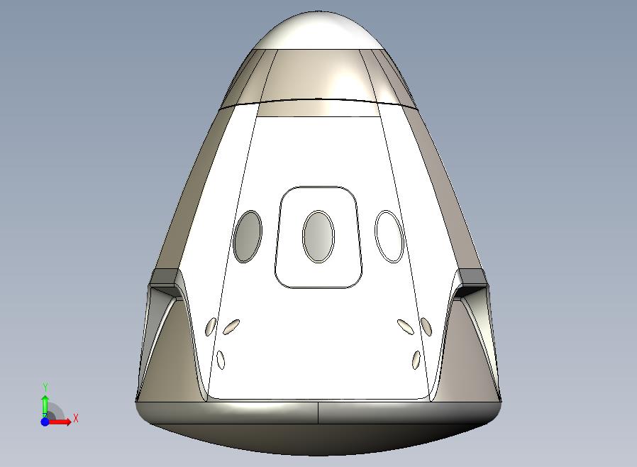 SpaceX Dragon龙飞船太空舱简易外形3D图