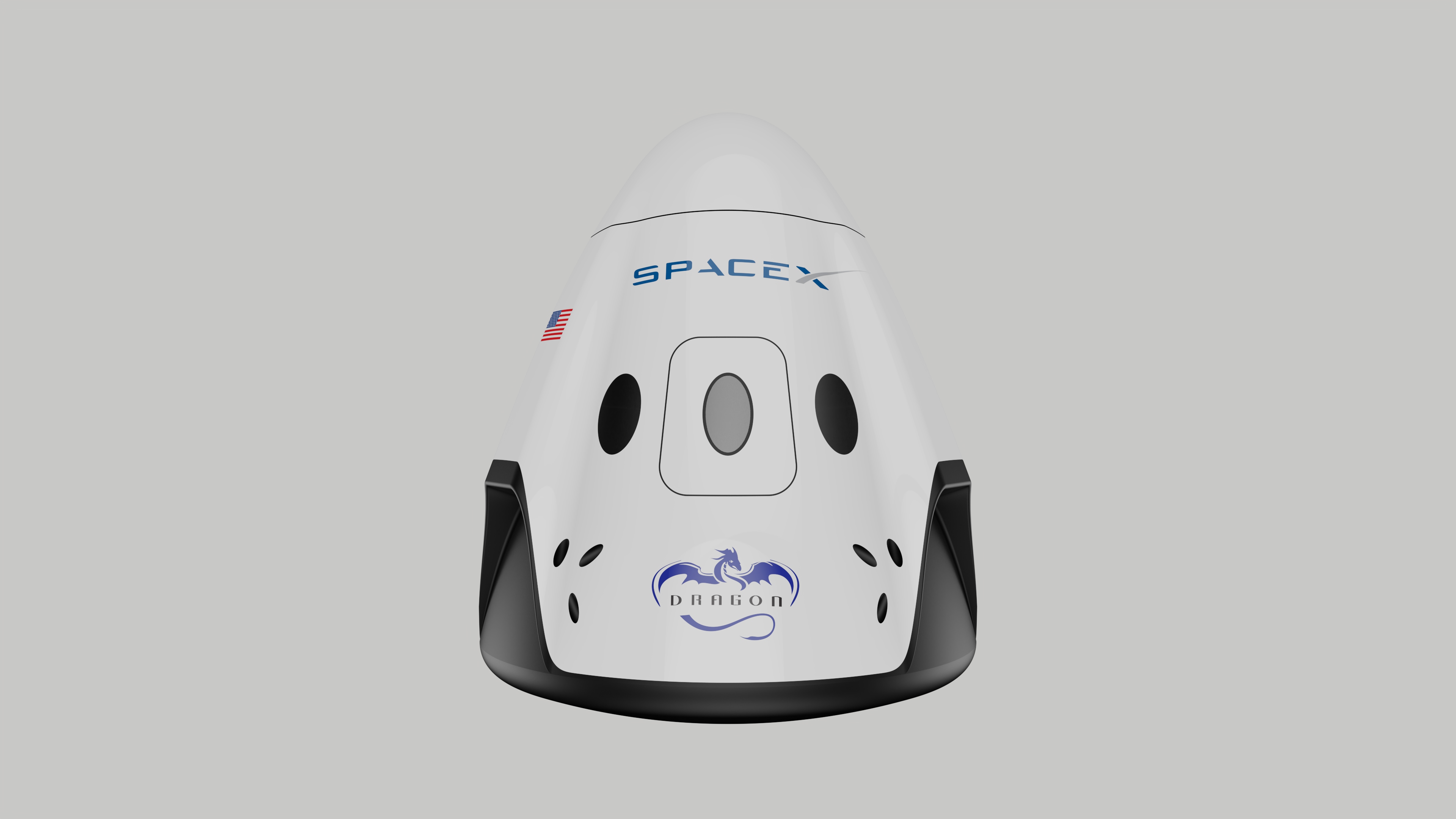 SpaceX Dragon龙飞船太空舱简易外形3D图