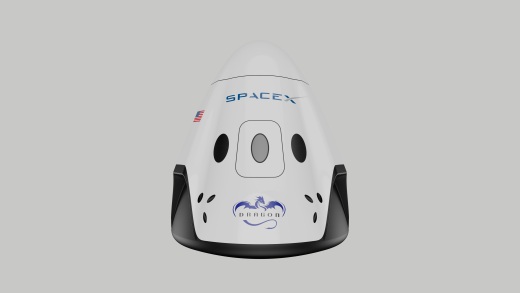SpaceX Dragon龙飞船太空舱简易外形3D图缩略图