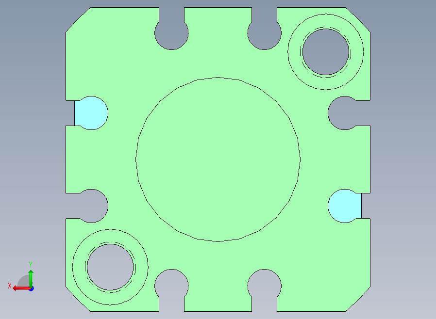 气缸 CQMB20-15后视图