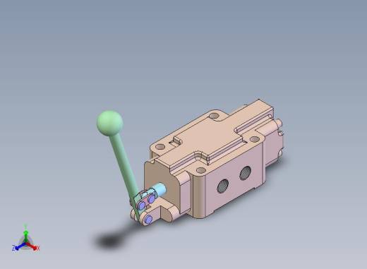 手动液压换向阀34SM-L1nH-W正等轴测缩略图
