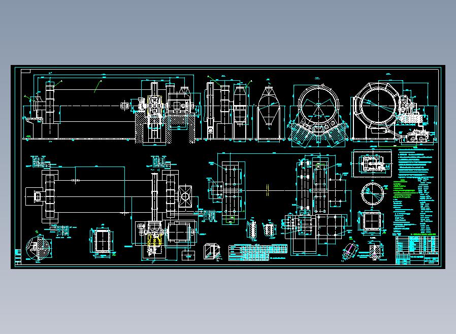 3.8X13M水泥磨机总装图