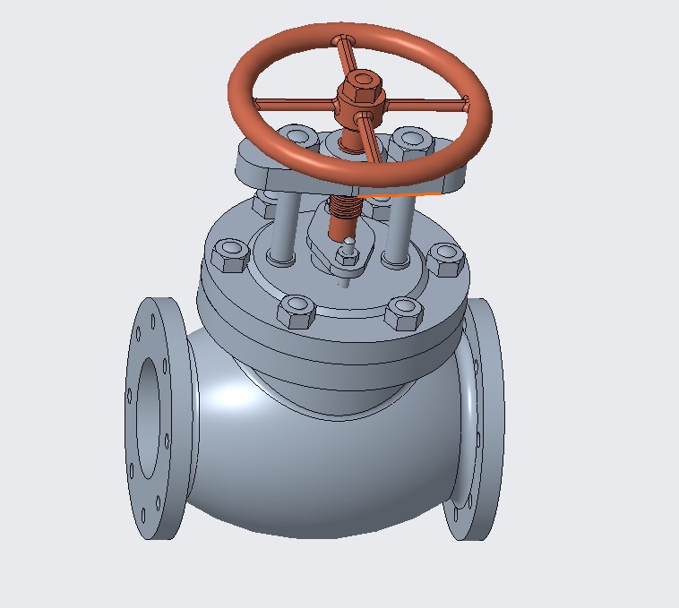 截止阀3d建模